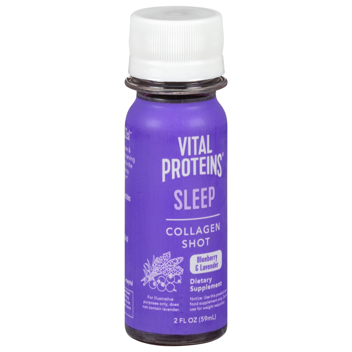 slide 2 of 9, Vital Proteins Sleep Blueberry & Lavender Collagen Shot 2 oz, 2 oz