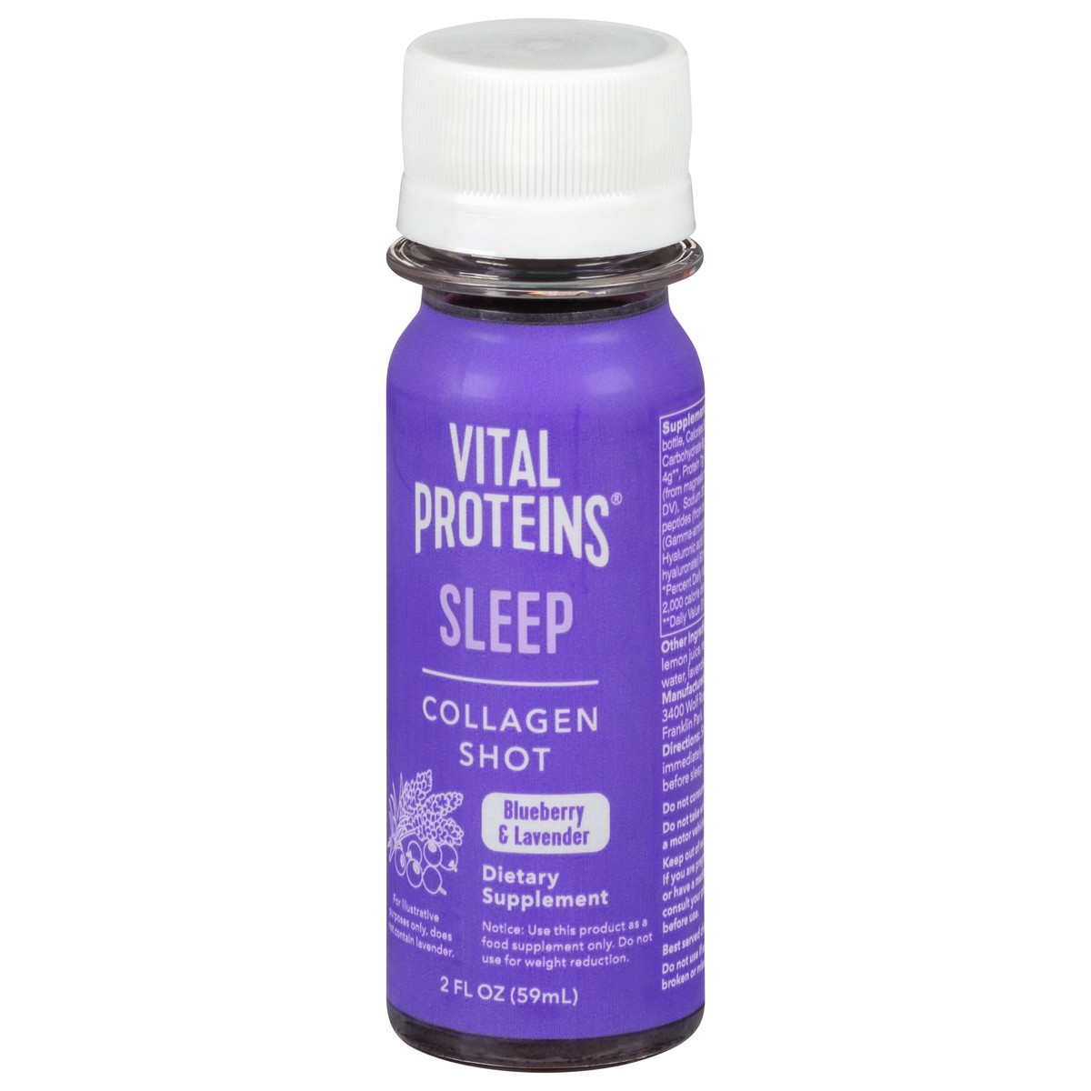 slide 3 of 9, Vital Proteins Sleep Blueberry & Lavender Collagen Shot 2 oz, 2 oz