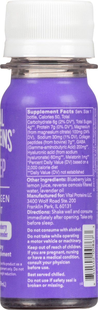 slide 8 of 9, Vital Proteins Sleep Blueberry & Lavender Collagen Shot 2 oz, 2 oz