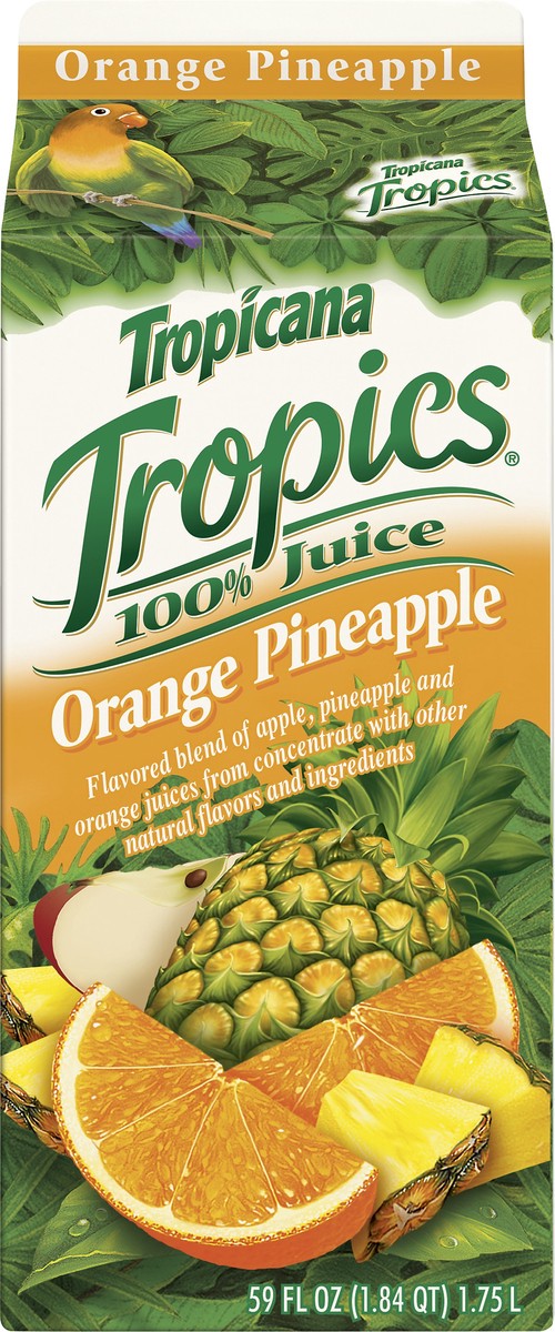 slide 10 of 10, Tropicana Tropics 100% Juice Blend Orange Pineapple Flavored 59 Fl Oz, 59 oz