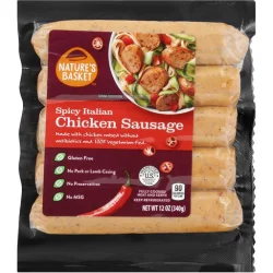 Nature's Basket Chicken Sausage, Spicy Italian