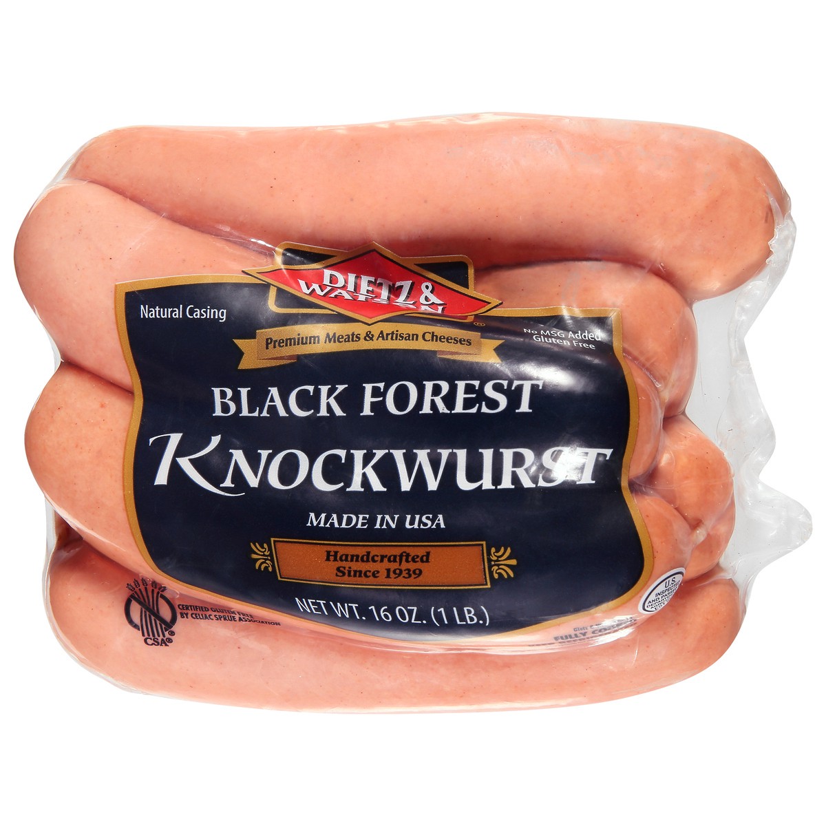 slide 9 of 13, Dietz & Watson Knockwurst Natural Casing, 16 oz