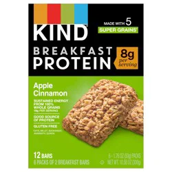 KIND Breakfast Apple Cinnamon Protein Bars, Gluten Free Protein Snacks 1.76-oz, 6-count, 1 box