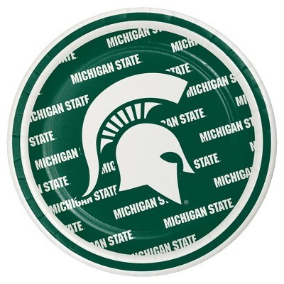 slide 1 of 1, Michigan State Spartans University Dessert Plates, 8 ct