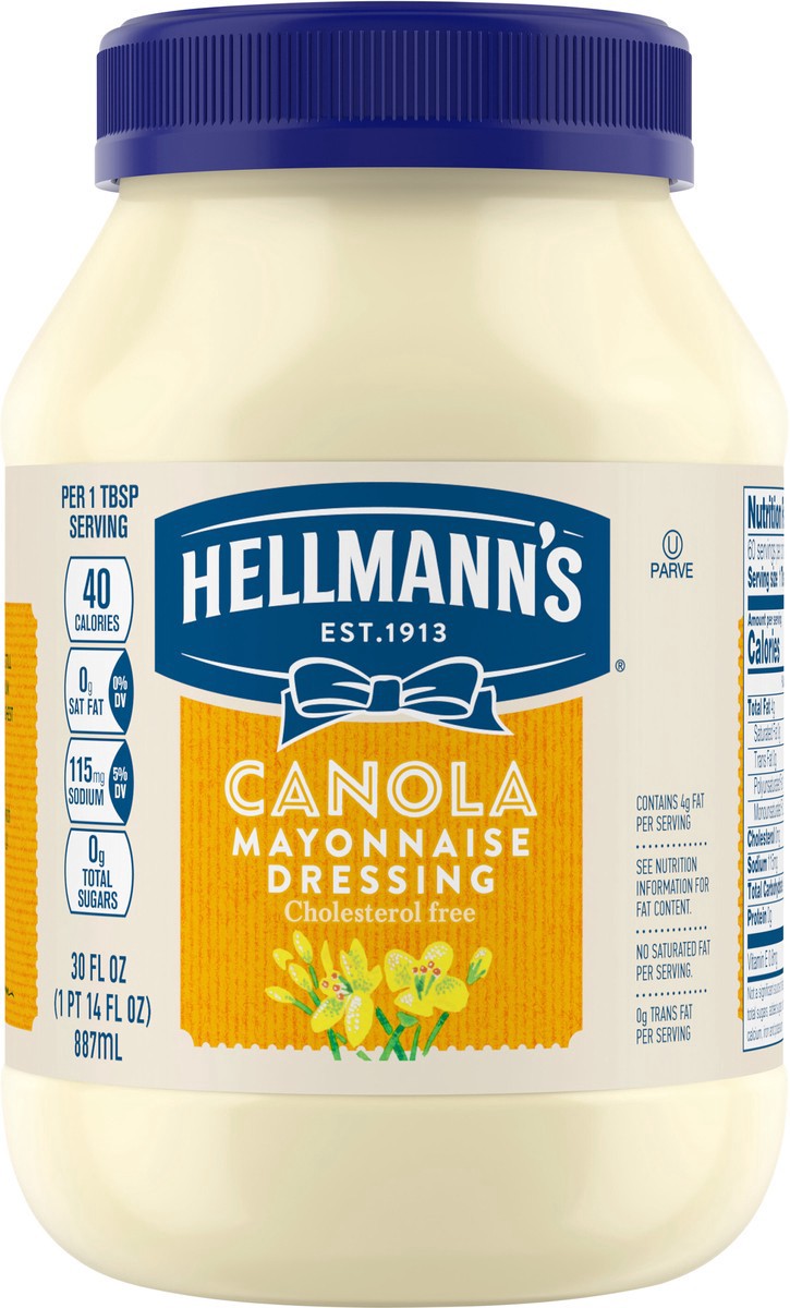 slide 5 of 15, Hellmann's Mayonnaise Canola, 30 oz, 30 oz