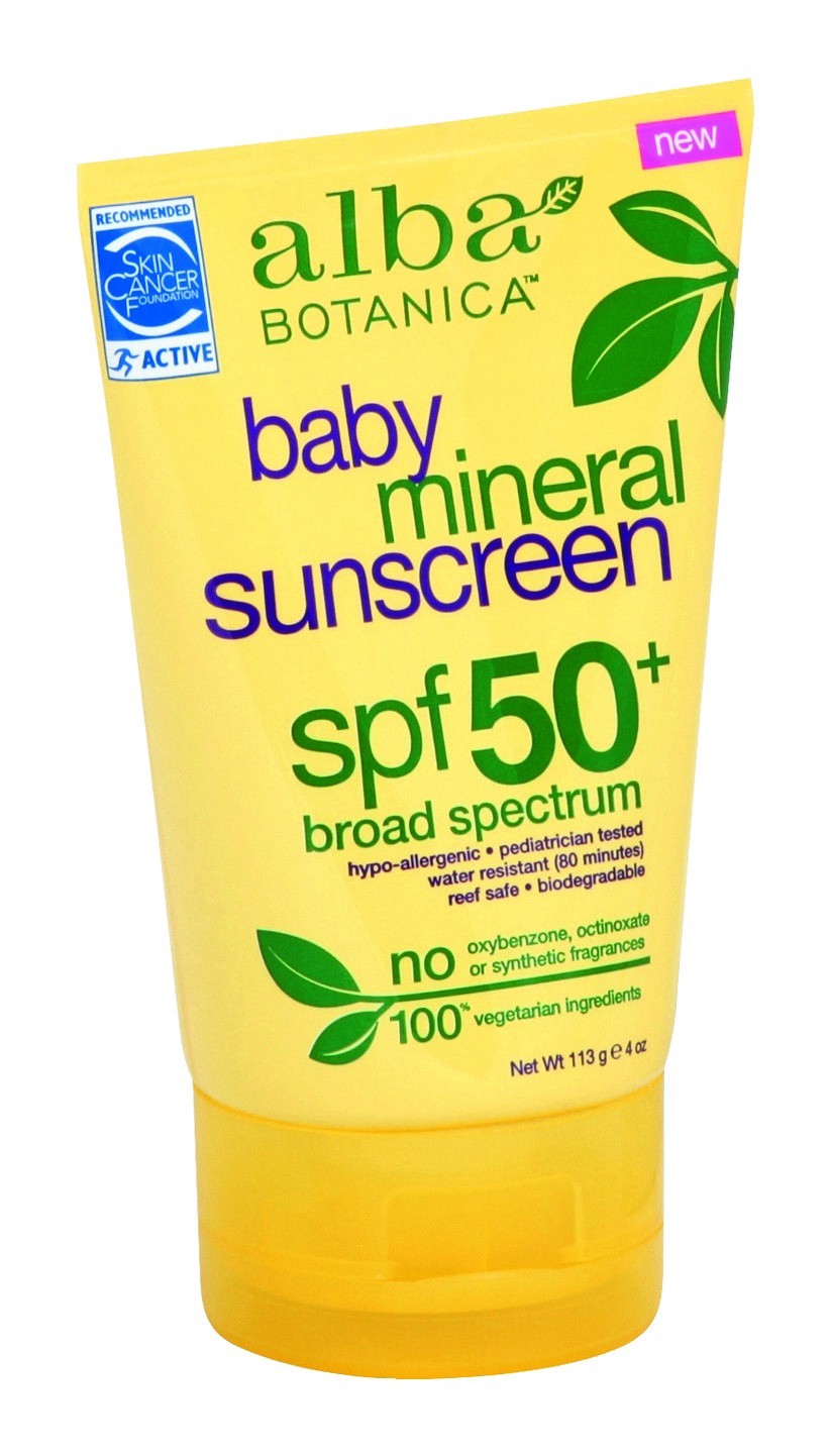 slide 1 of 2, Alba Botanica Baby Mineral Sunscreen 50+, 4 oz