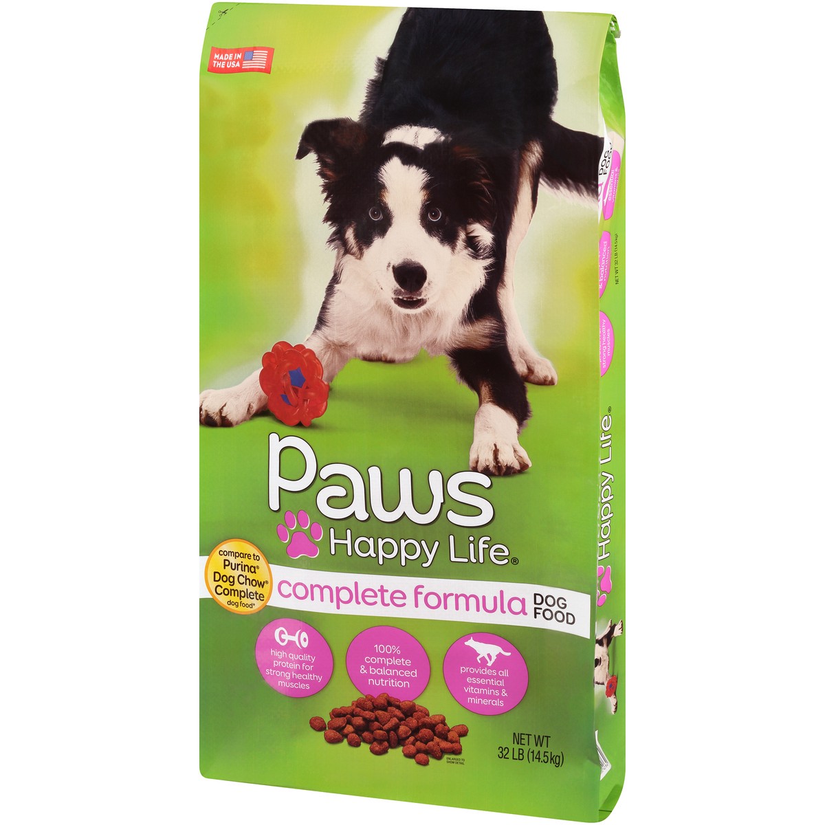 slide 3 of 9, Paws Happy Life Complete Formula Dog Food, 32 lb