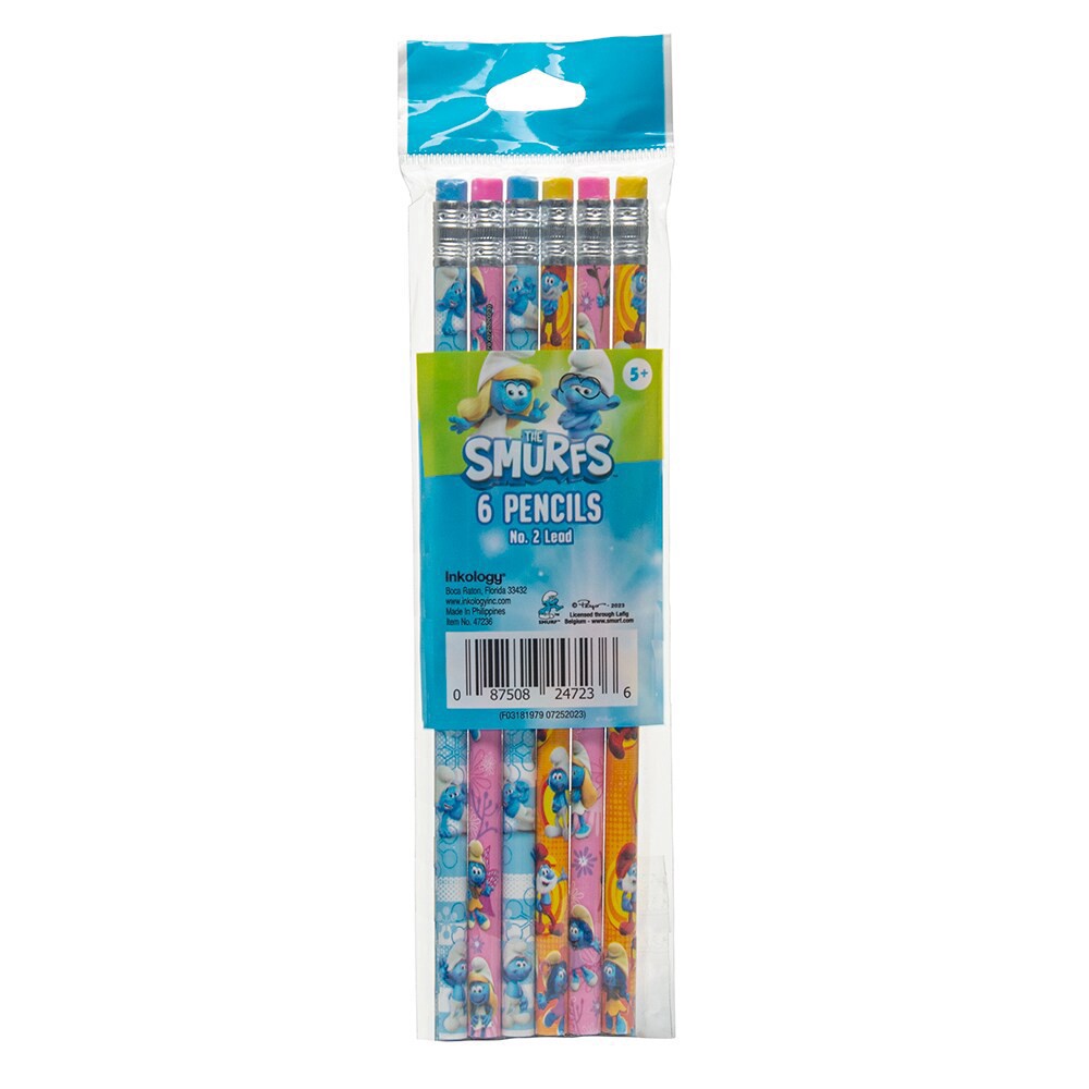slide 2 of 2, Inkology Inc. Licensed Smurfs Pencils, 6 ct