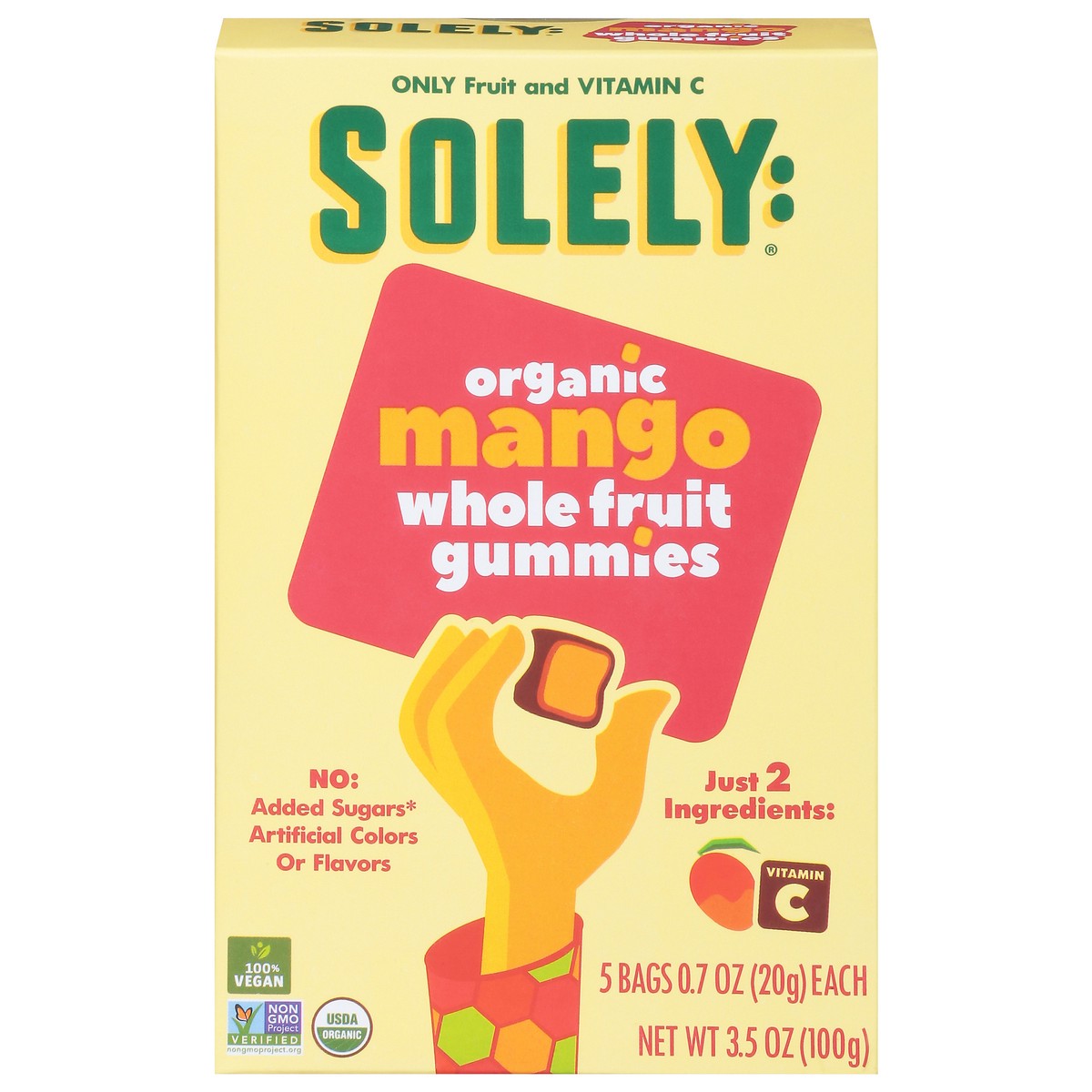 slide 1 of 1, Solely Organic Mango Whole Fruit Gummies 5 - 0.7 oz Bags, 5 ct