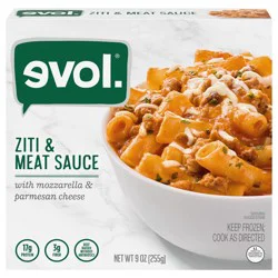 Evol Ziti and Meat Sauce, Frozen Meal, 9 oz