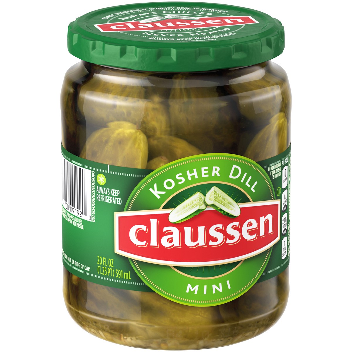 slide 9 of 9, Claussen Kosher Dill Pickle Minis, 20 fl oz Jar, 20 fl oz