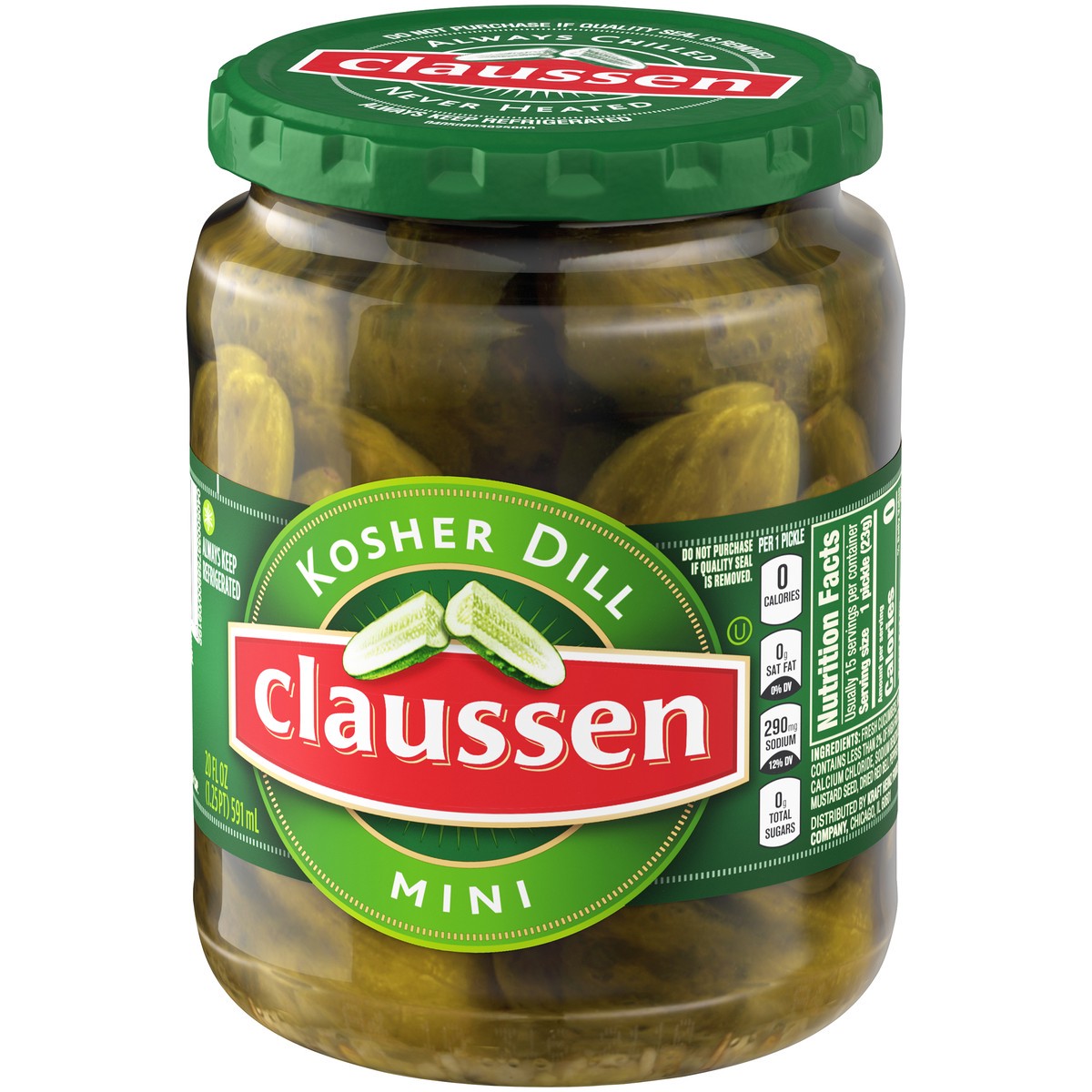 slide 8 of 9, Claussen Kosher Dill Pickle Minis, 20 fl oz Jar, 20 fl oz