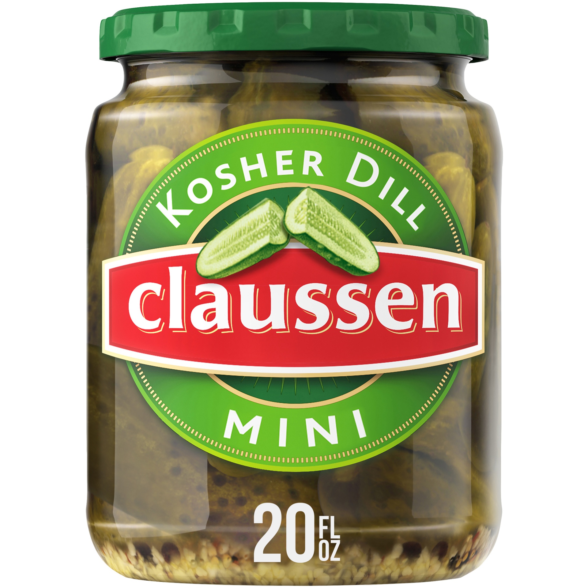 slide 1 of 8, Claussen Kosher Dill Mini Pickles Jar, 20 oz
