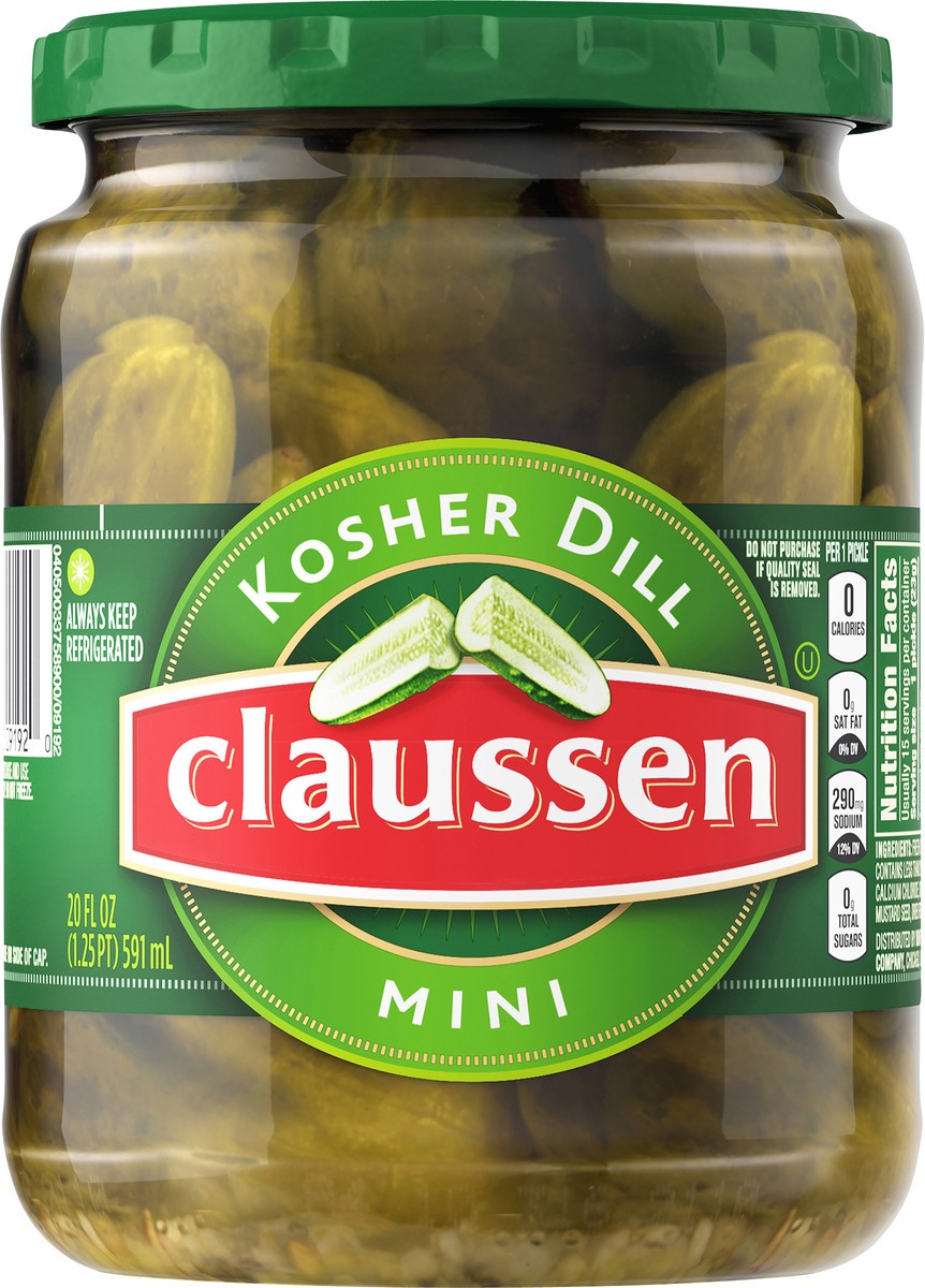 slide 7 of 9, Claussen Kosher Dill Pickle Minis, 20 fl oz Jar, 20 fl oz