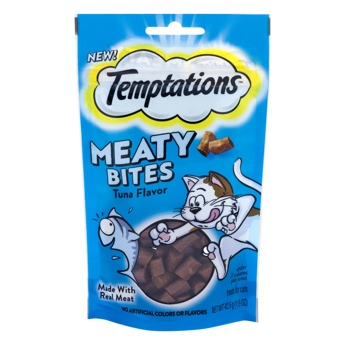slide 1 of 5, Temptations Meaty Bites Cat Treats, Tuna Flavor, 1.5 oz