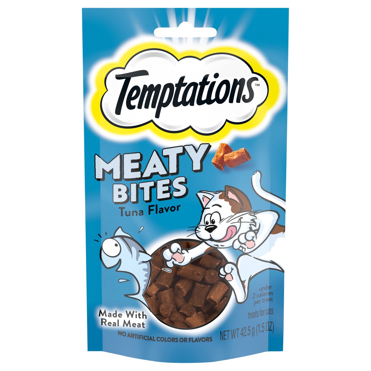 slide 1 of 5, Temptations Meaty Bites Tuna Flavor Treats for Cats 1.5 oz, 1.5 oz