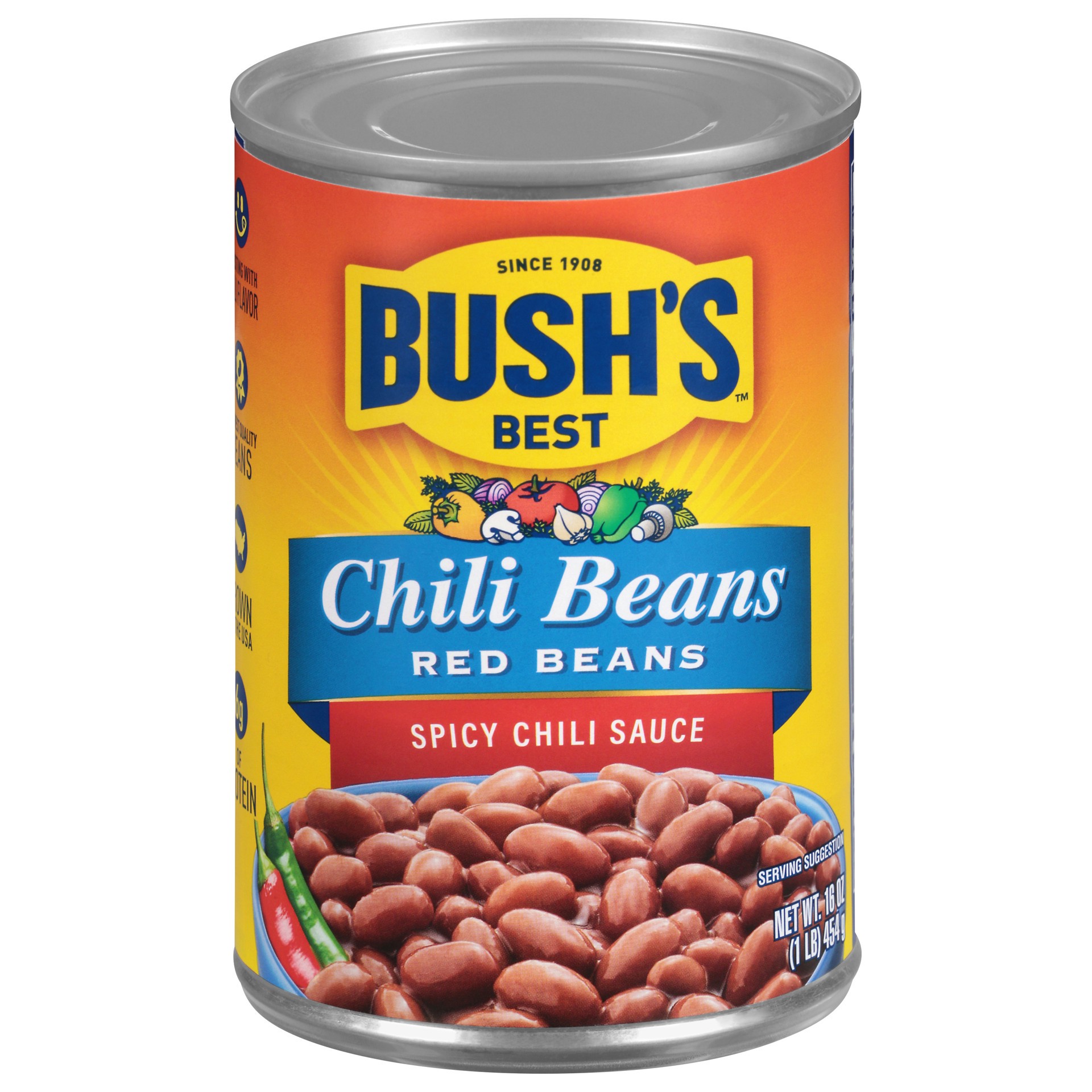 slide 4 of 5, Bush's Best Bush's Red Beans in a Hot Chili Sauce 16 oz, 16 oz