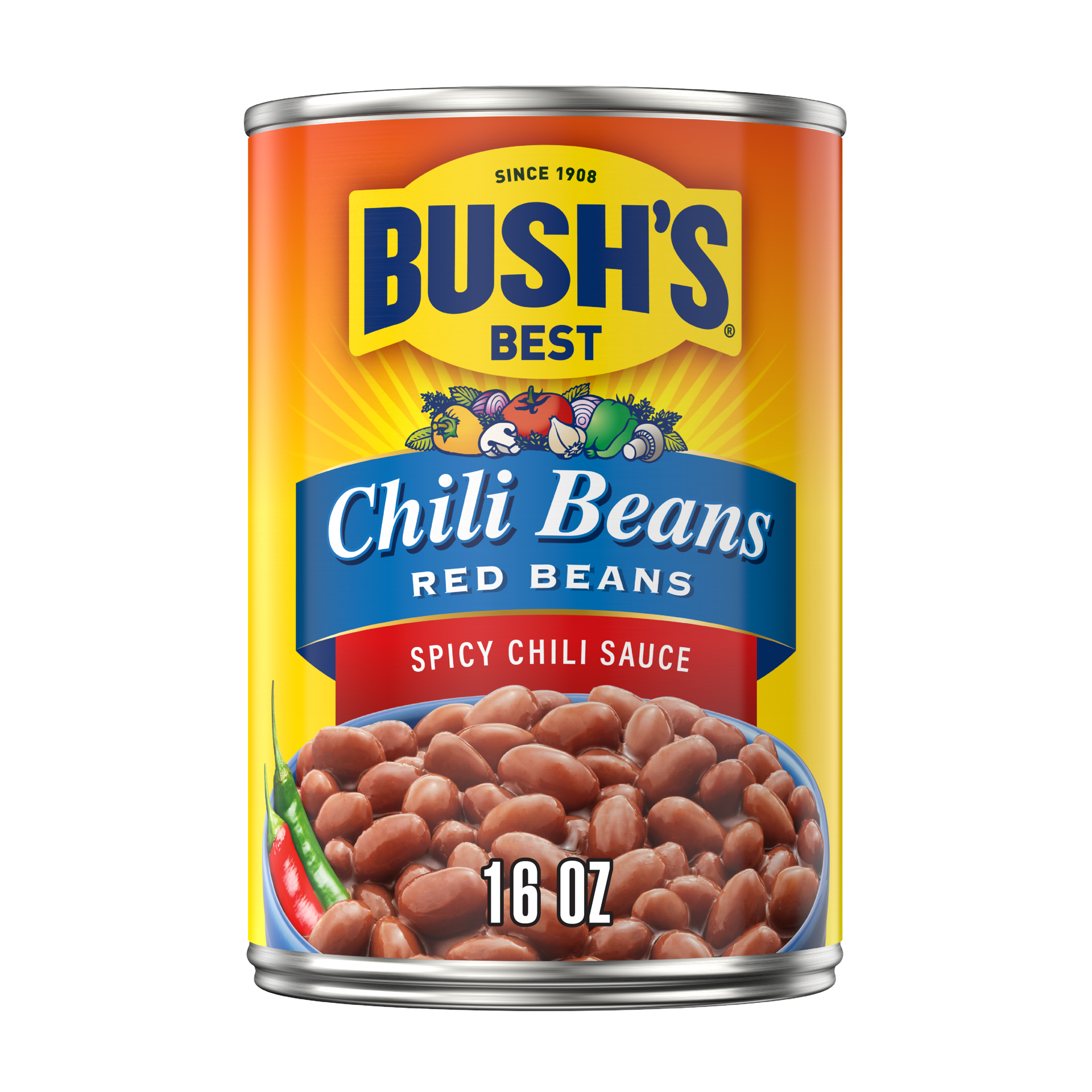 slide 1 of 5, Bush's Best Bush's Red Beans in a Hot Chili Sauce 16 oz, 16 oz