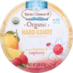 Torie & Howard Organic Meyer Lemon & Raspberry Hard Candy 2 oz