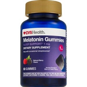 slide 1 of 1, CVS Health Melatonin Gummies, 1 Mg, Natural Mixed Berry, 60 Ct, 60 ct
