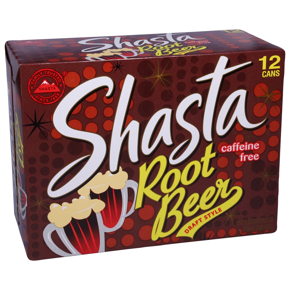slide 2 of 9, Shasta Caffeine Free Draft Style Root Beer 12 - 12 fl oz Cans, 12 ct; 12 fl oz