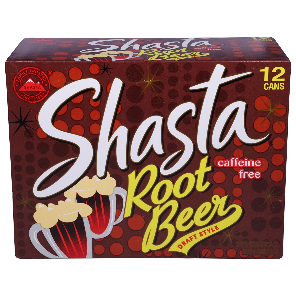 slide 1 of 9, Shasta Caffeine Free Draft Style Root Beer 12 - 12 fl oz Cans, 12 ct; 12 fl oz
