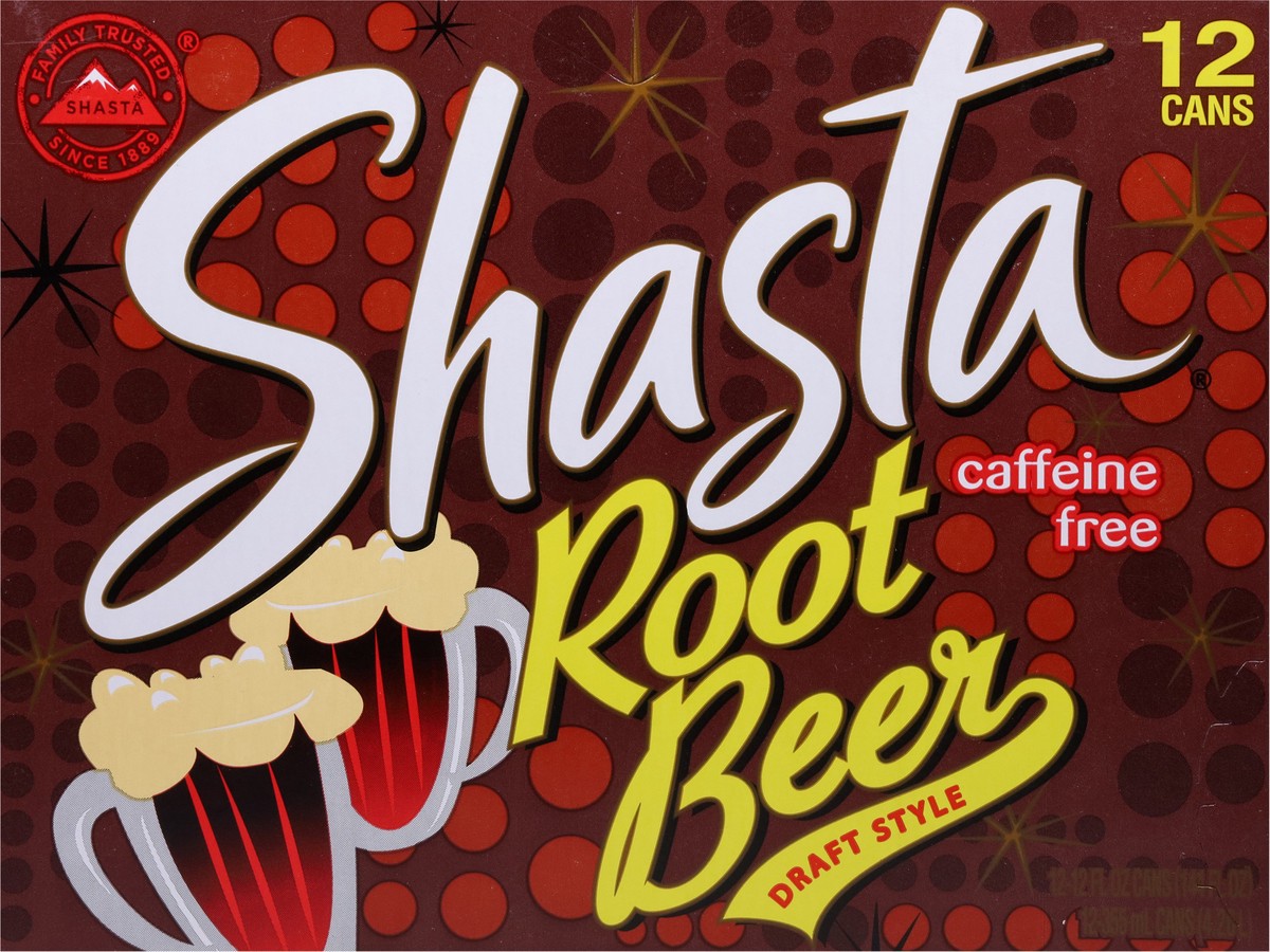 slide 6 of 9, Shasta Caffeine Free Draft Style Root Beer 12 - 12 fl oz Cans, 12 ct; 12 fl oz