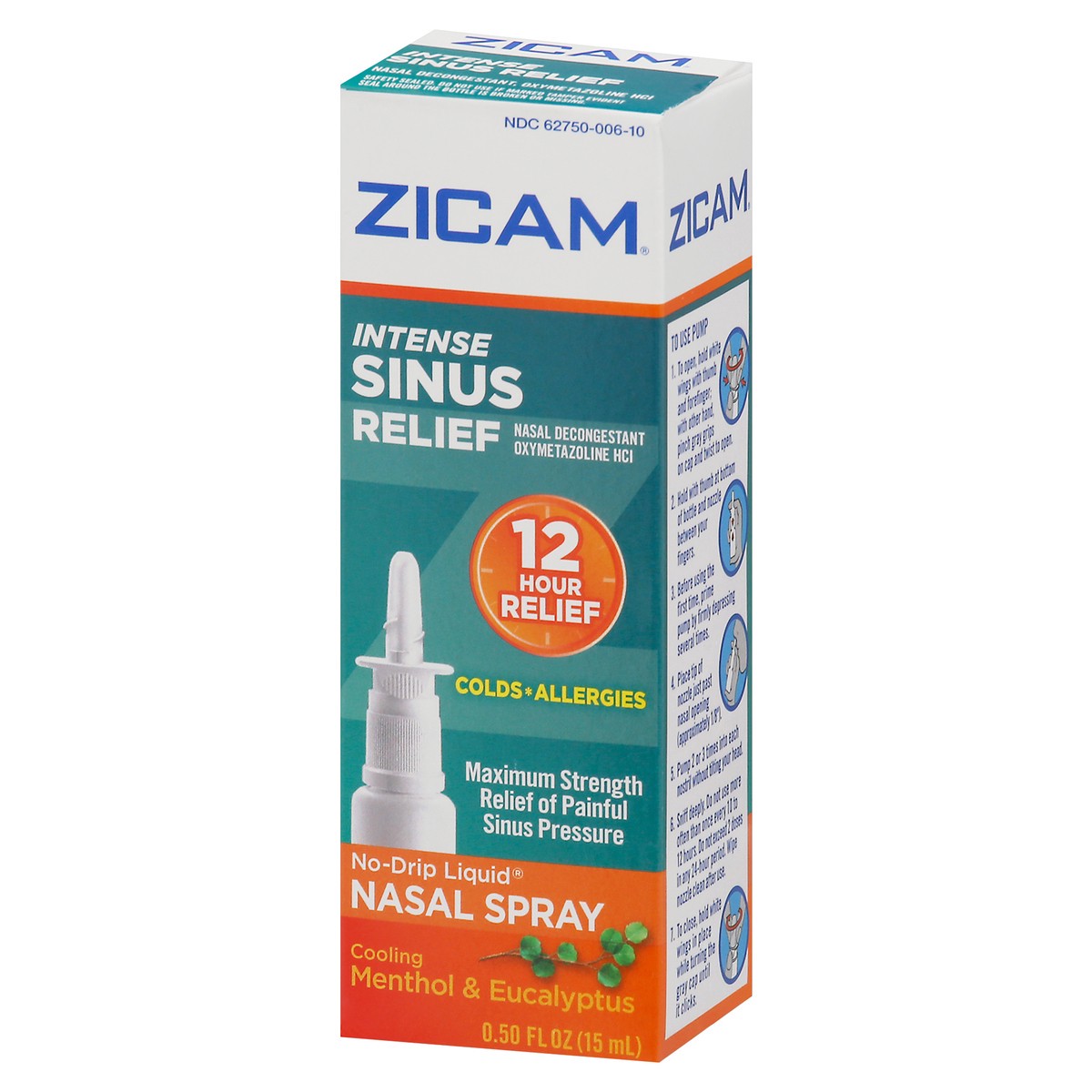 slide 3 of 10, Zicam Intense Sinus Relief No-Drip Liquid Nasal Spray 0.5 fl oz Box, 0.5 fl oz