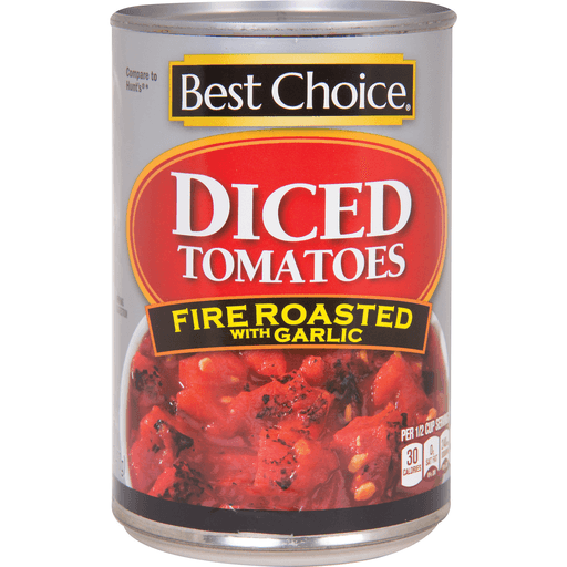 slide 1 of 1, Best Choice Fire Roasted Diced Tomatoes With Garlic, 14.5 oz