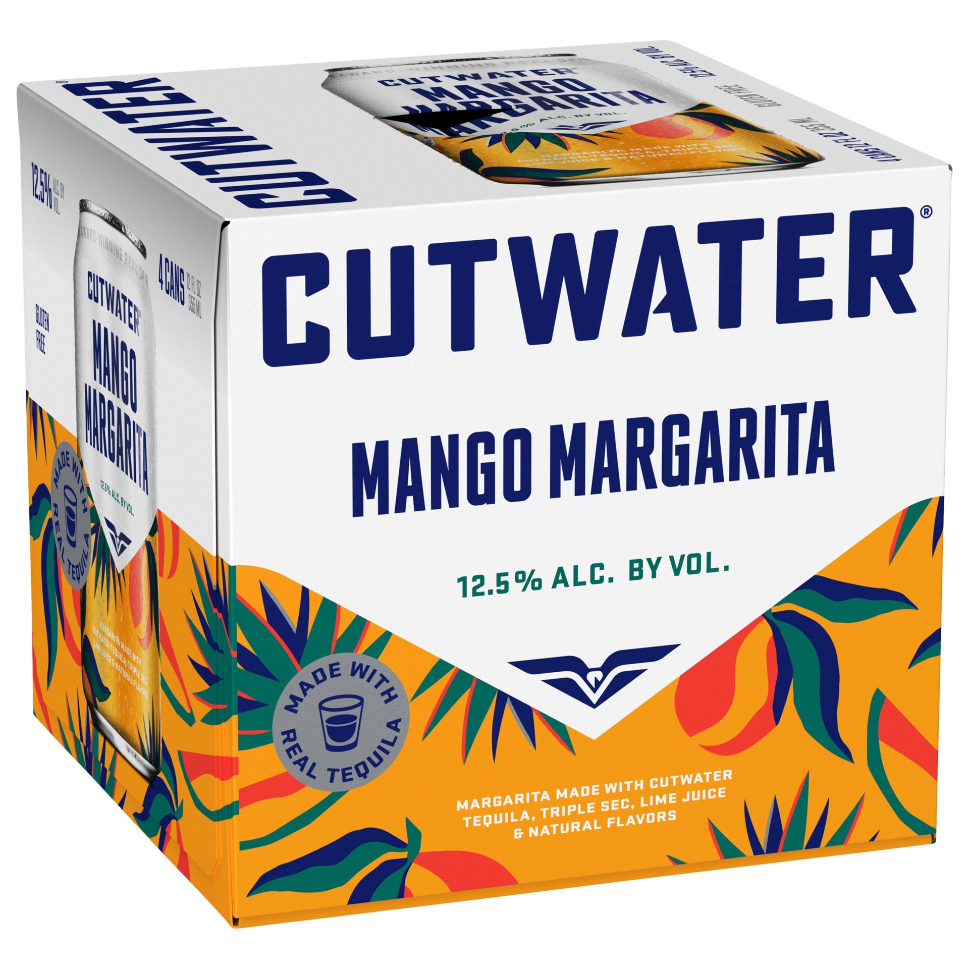 slide 3 of 5, Cutwater Spirits Mango Margarita Canned Cocktail, 4 ct; 12 oz