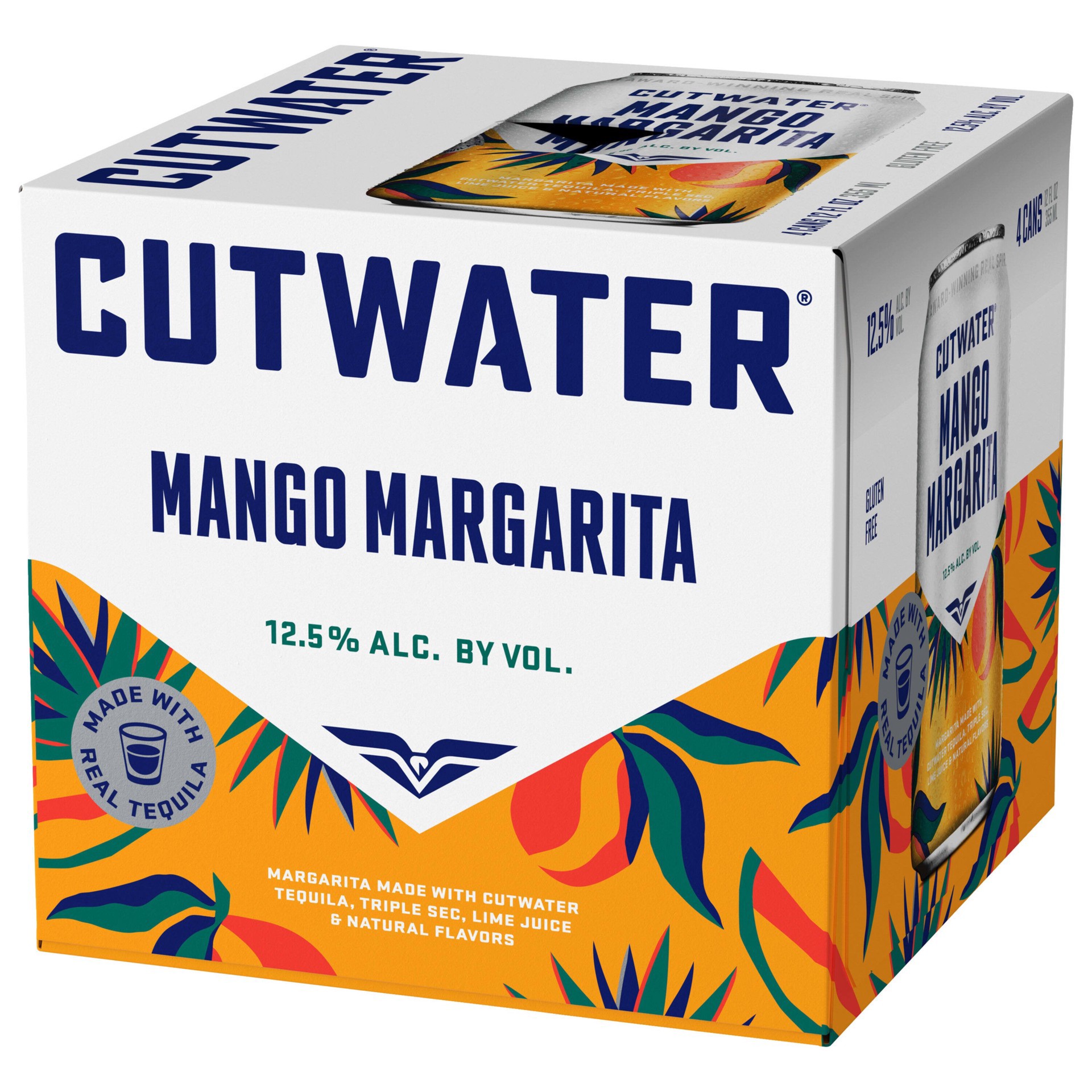 slide 2 of 5, Cutwater Spirits Mango Margarita Canned Cocktail, 4 ct; 12 oz