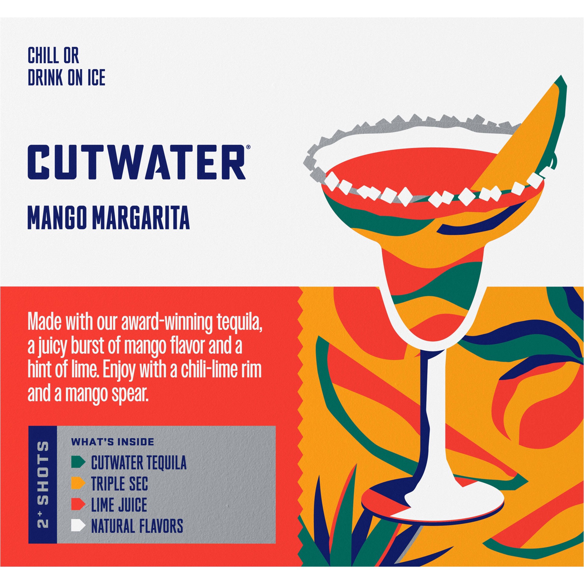 slide 4 of 5, Cutwater Spirits Mango Margarita Canned Cocktail, 4 ct; 12 oz