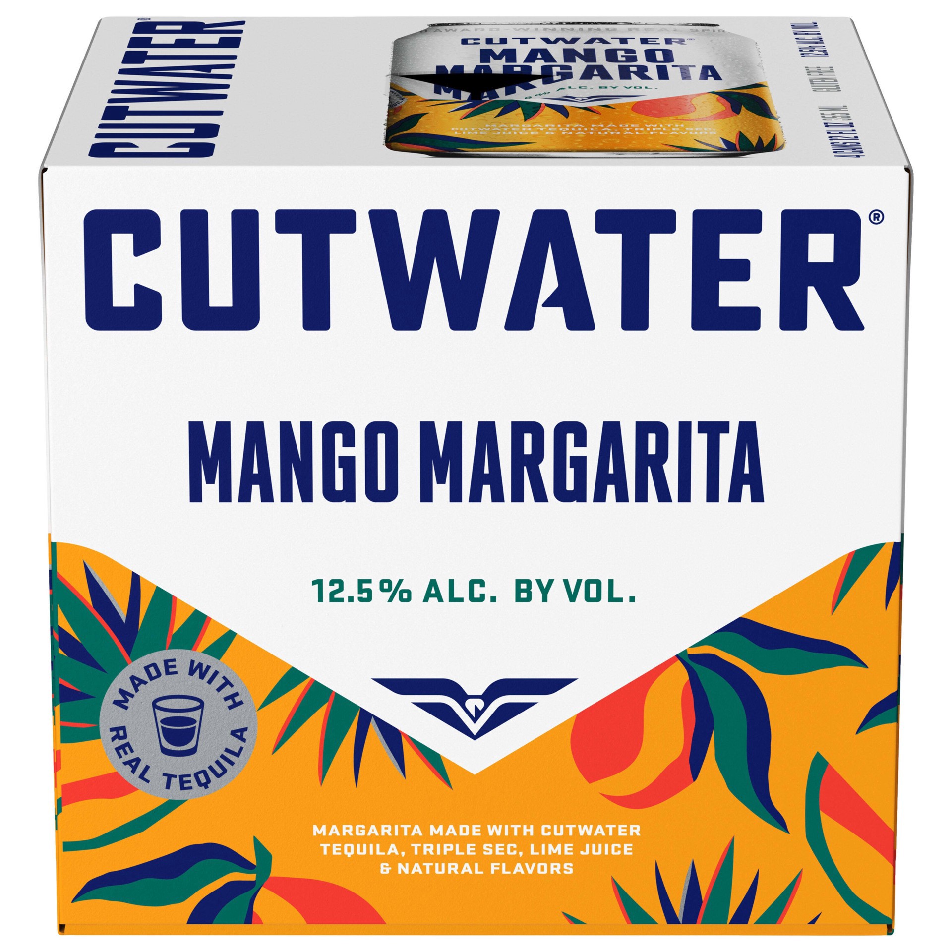 slide 5 of 5, Cutwater Spirits Mango Margarita Canned Cocktail, 4 ct; 12 oz