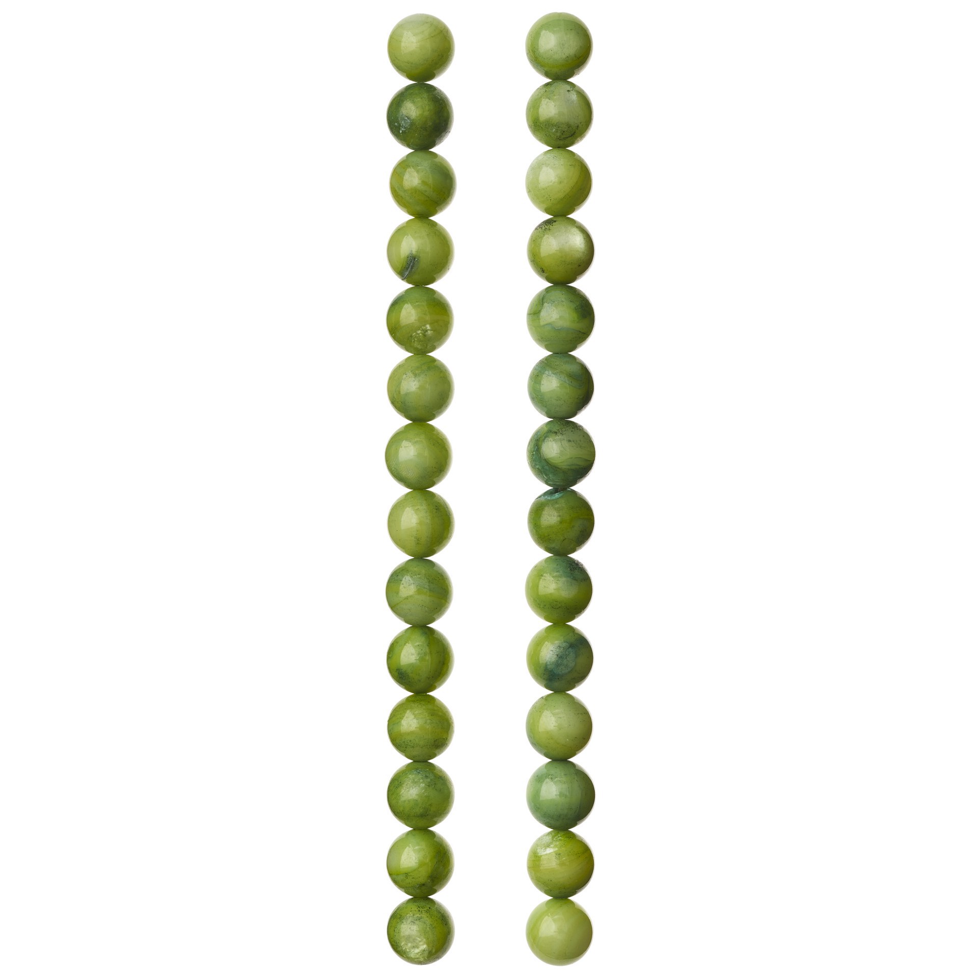 slide 2 of 3, Green Shell Round Beads, 8mm By Bead Landing, 8mm