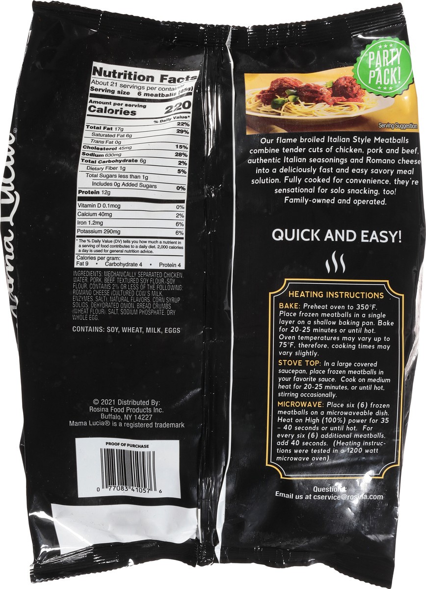 slide 9 of 13, Mama Lucia Italian Style Classic Flame Broiled Flavor Meatballs Bite Size Party Pack 64 oz, 64 oz