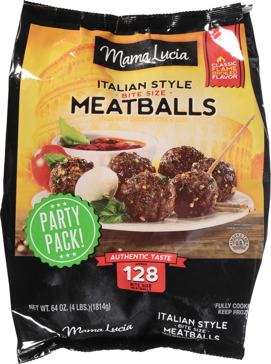 slide 5 of 13, Mama Lucia Italian Style Classic Flame Broiled Flavor Meatballs Bite Size Party Pack 64 oz, 64 oz