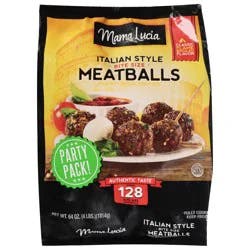 Mama Lucia Italian Style Classic Flame Broiled Flavor Meatballs Bite Size Party Pack 64 oz