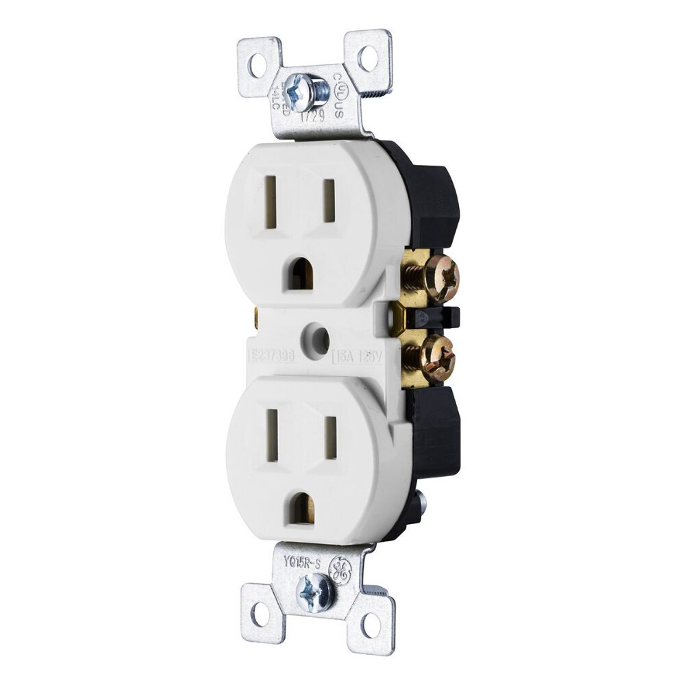 slide 2 of 2, GE Grounding Duplex Receptacle - White, 1 ct