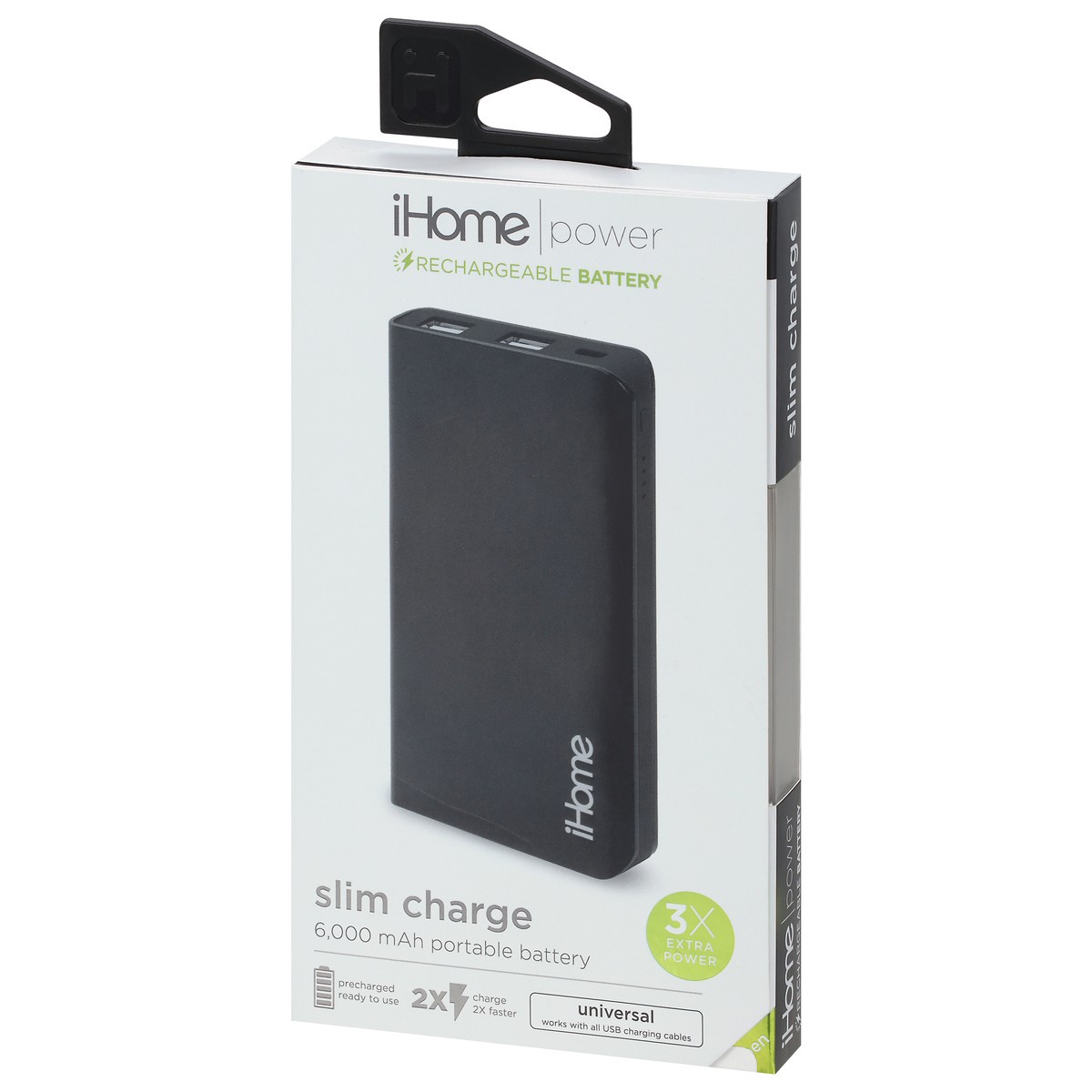 slide 7 of 9, iHome Power 6,000 mah Slim Charge Portable Battery 1 ea, 1 ct
