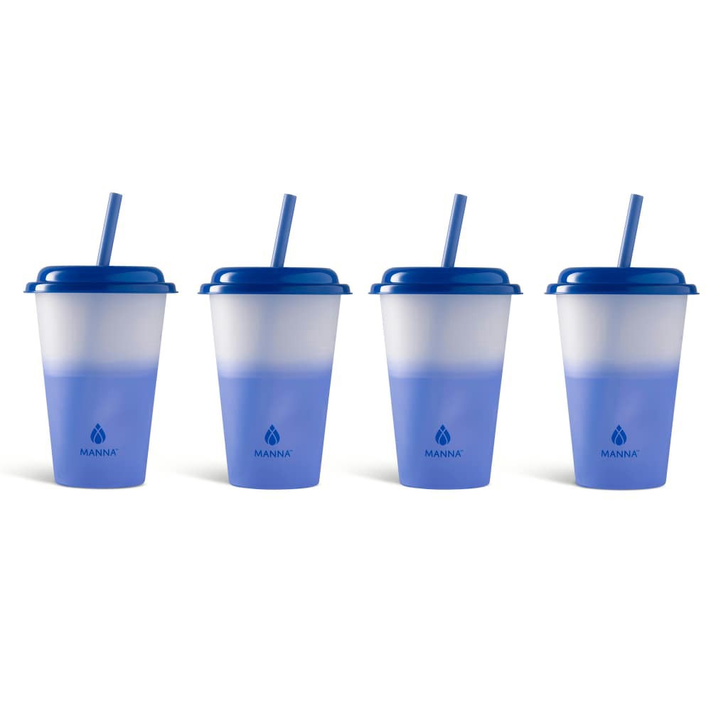 slide 2 of 3, Core Home Kids Color Changing Tumblers With Straws Blue, 6 ct; 12 oz