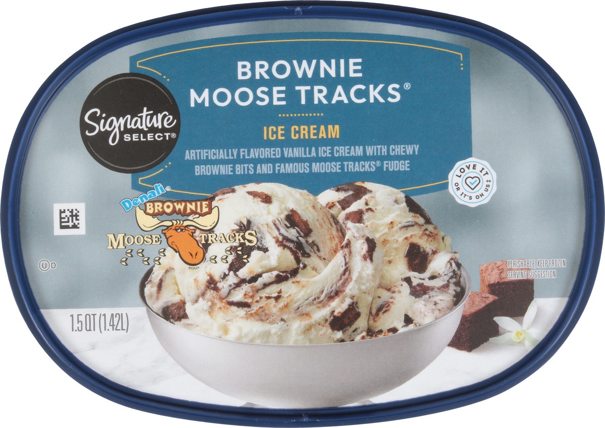 slide 4 of 12, Signature Select Brownie Moose Tracks Ice Cream 1.5 qt, 1.5 qt