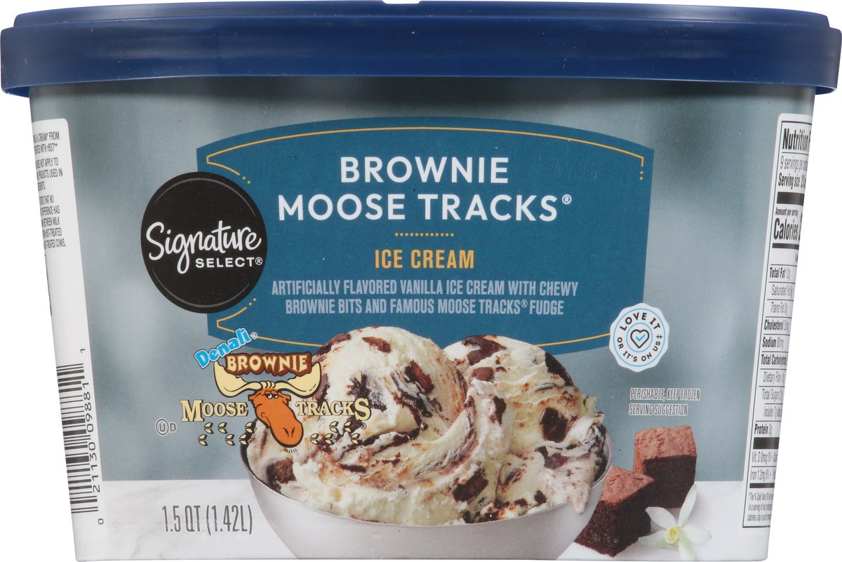 slide 7 of 12, Signature Select Brownie Moose Tracks Ice Cream 1.5 qt, 1.5 qt