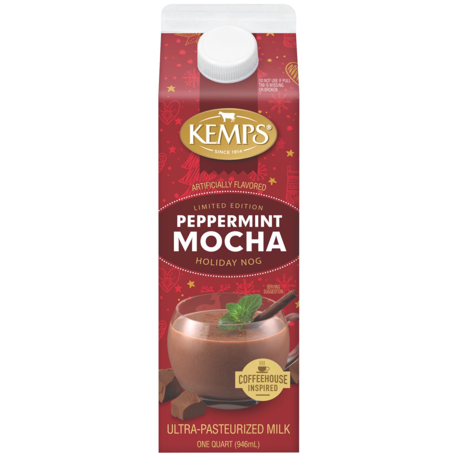 slide 1 of 1, Kemps Egg Nog Peppermint Mocha, 1 ct