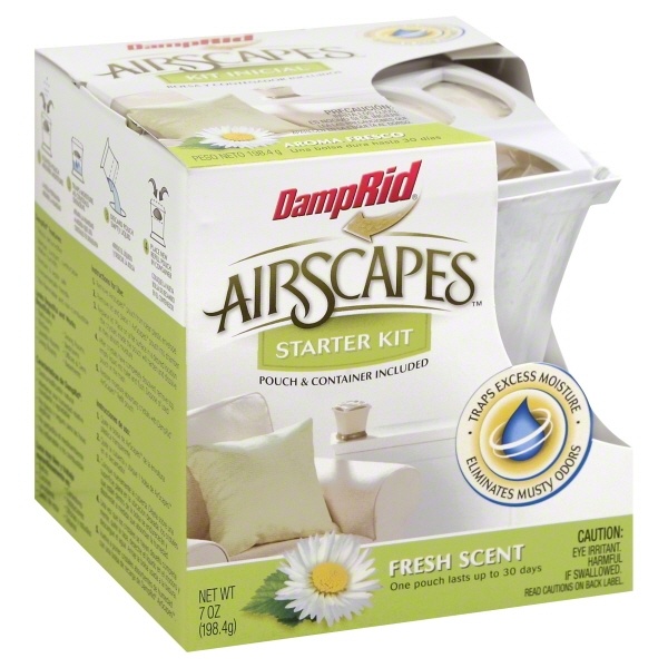 slide 1 of 1, DampRid Airscapes Fresh Scent Dehumidifier Starter Kit, 7 oz