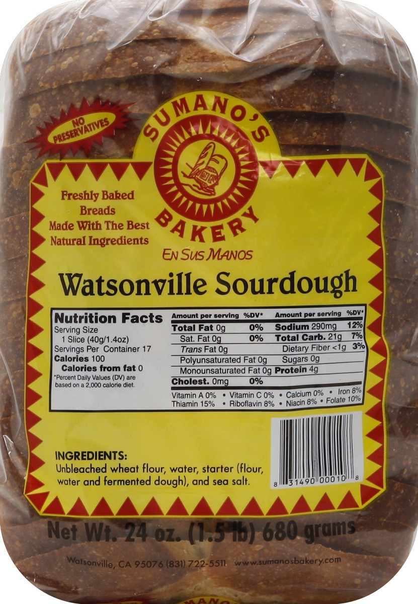 slide 3 of 5, Sumanos Bakery Bread 24 oz, 24 oz