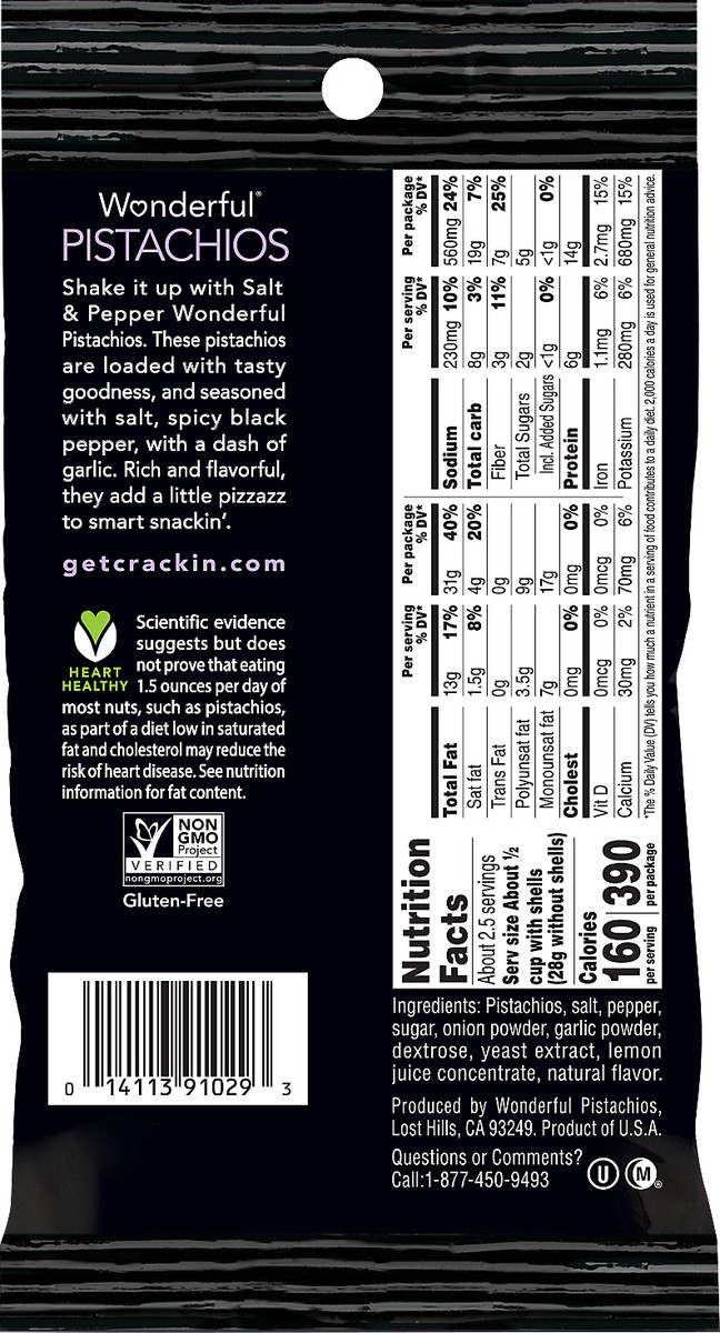 slide 7 of 7, Wonderful Pistachios Salt & Pepper Pistachios 4.5 oz, 5 oz
