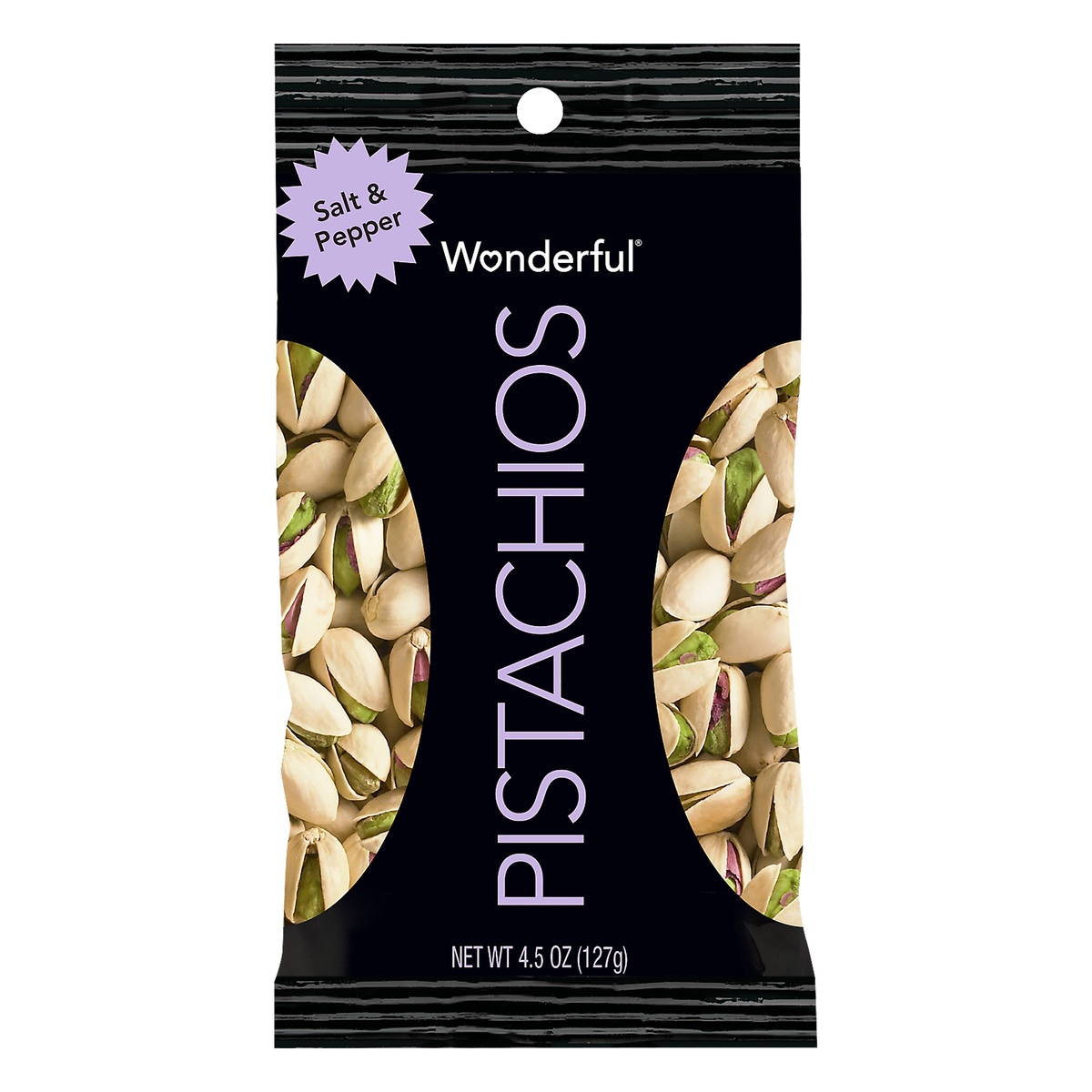 slide 1 of 1, Wonderful Salt & Pepper Flavored In-Shell Pistachios, 4.5 oz