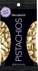 Wonderful Pistachios, In-Shell Salt & Pepper Flavored Nuts, 4.5 oz Bag