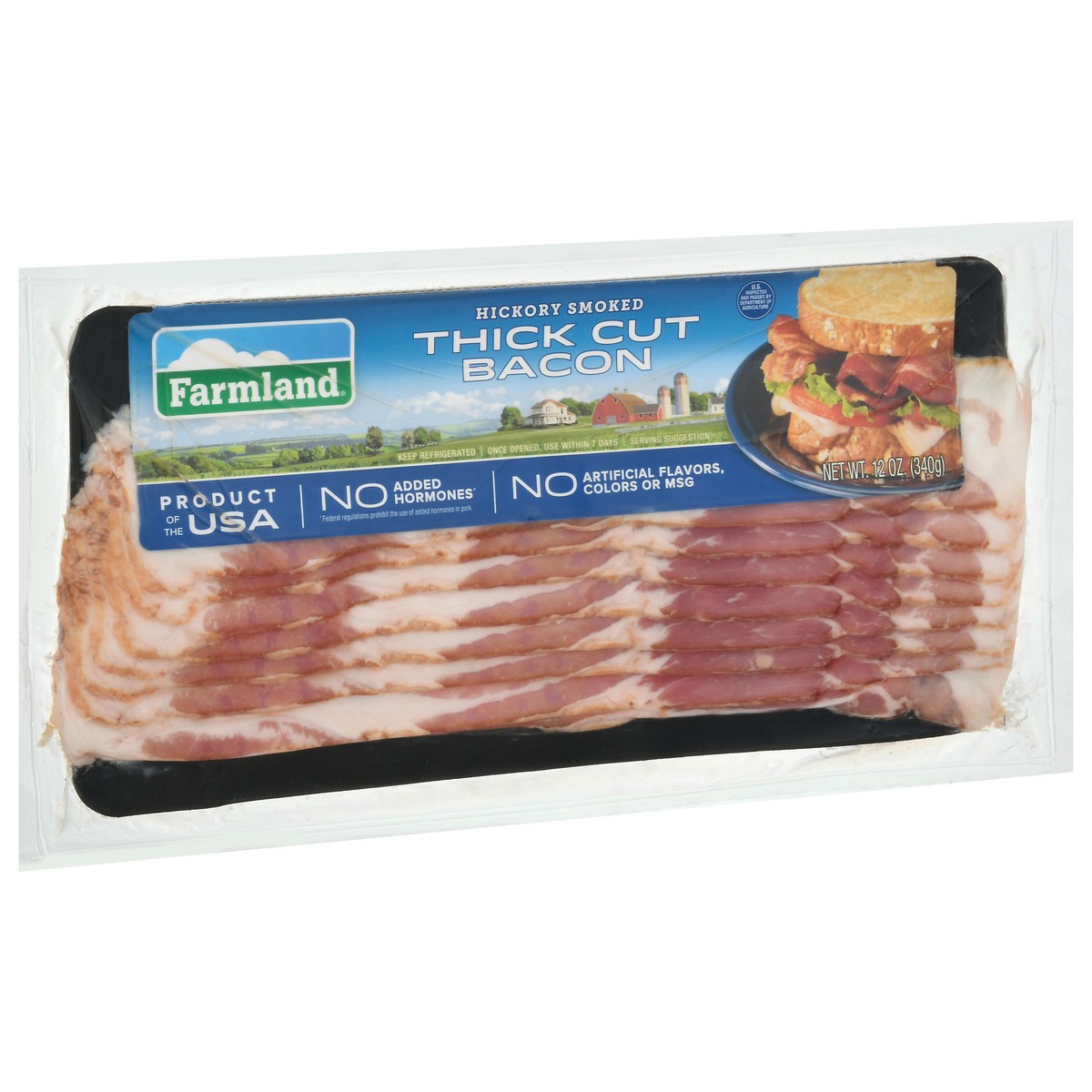 slide 8 of 9, Farmland Hickory Smoked Thick Cut Bacon 12 oz, 12 oz