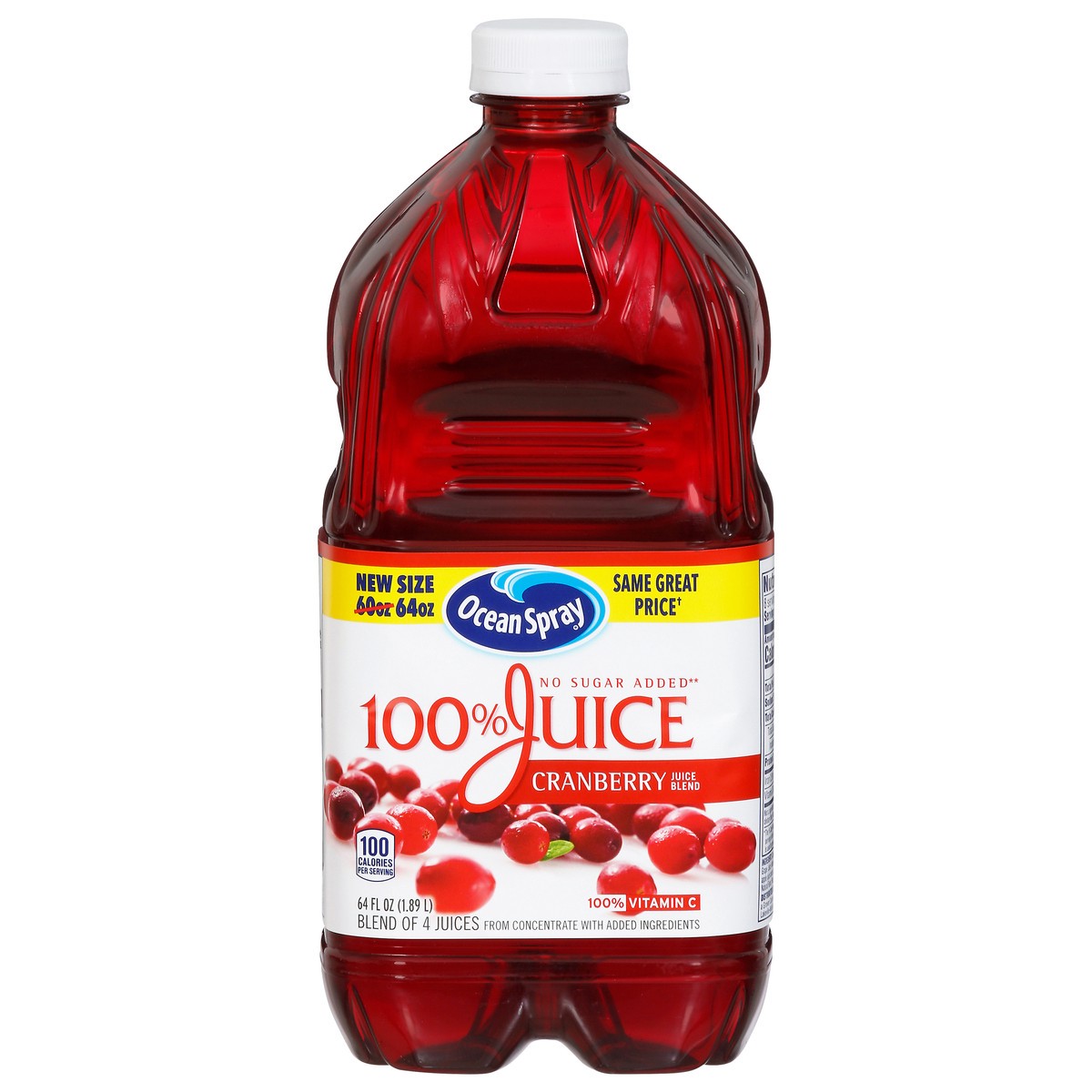 slide 1 of 13, Ocean Spray Cranberry 100% Juice 64 fl oz, 60 fl oz